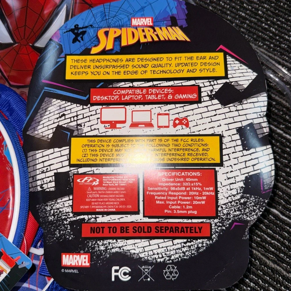 Marvel Spider-Man Backpack 5pc Set Kids NEW Backpack Lunch Headphones Bottle